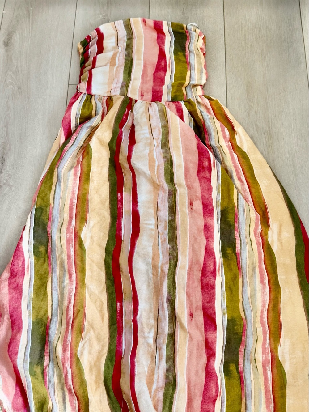 NWT Commense Colorful Striped Strapless Cotton Maxi Dress - Picture 2 of 7